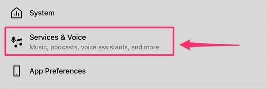 services voice button