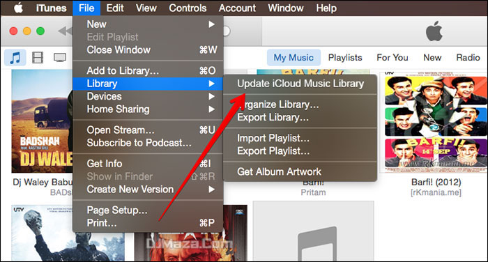 update icloud music library