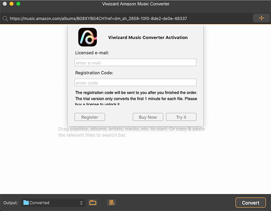 register viwizard amazon music converter
