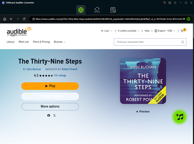 add audible title to conversion list