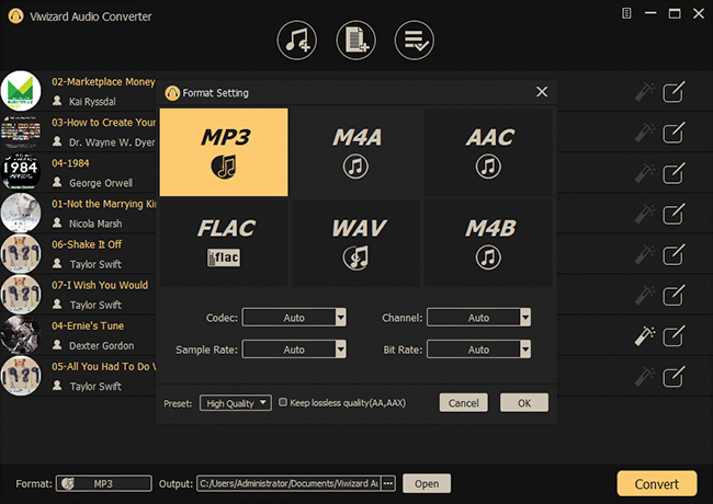 set output profile