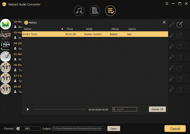 audio converter view converted audios