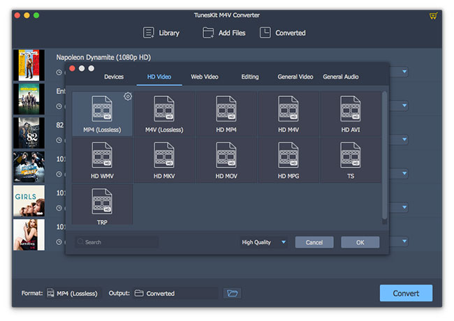 choose mp4 output format