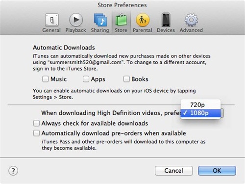 download 1080p hd from itunes
