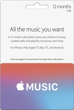 12 moth apple music subscription on bestbuy