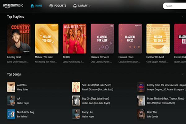 stream Amazon Music on Chromebook via web player