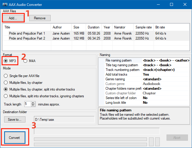 aax audio converter interface