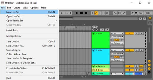 ableton live new live set