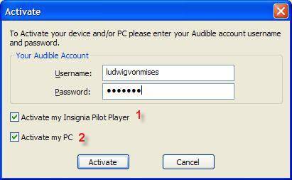 activate my pc on audible download manager
