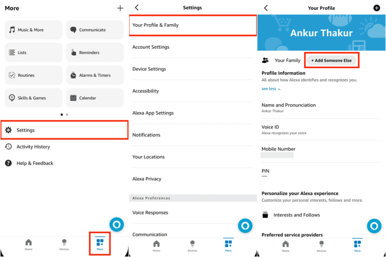 add alexa profile