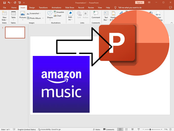 how to add Amazon Music to PowerPoint