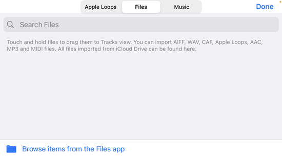 add apple music to garageband from files