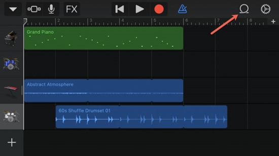 add audio to garageband iphone