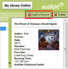 add audiobooks to device in audible manager