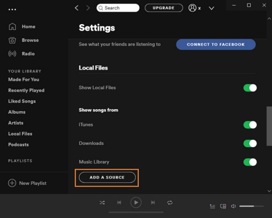 add local files to spotify