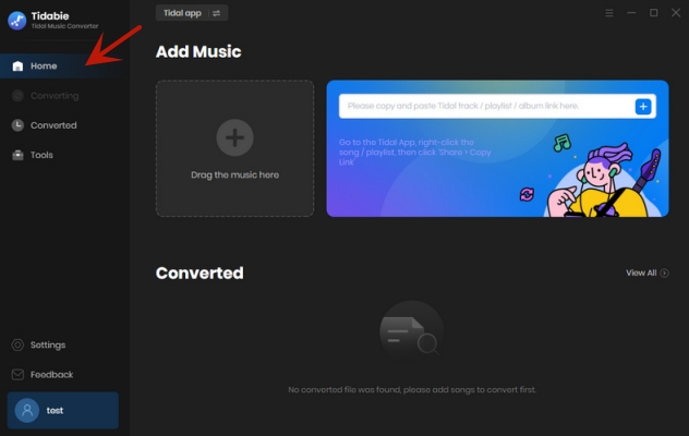 add music on tidabie tidal music converter