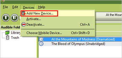 add new device to audible manager