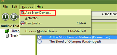 add new devices to audible manager