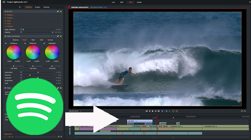 add Spotify music to lightworks
