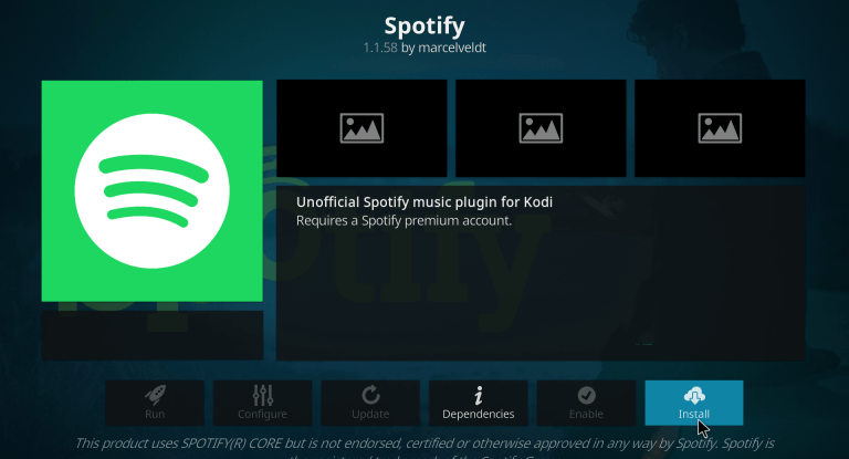 install and configure spotify