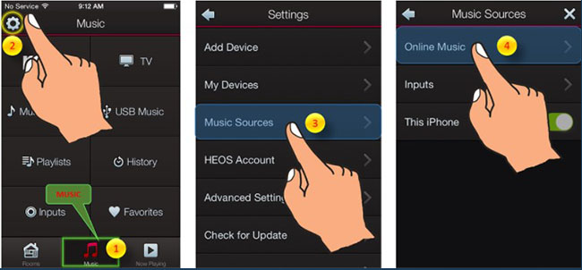 add tidal to heos app