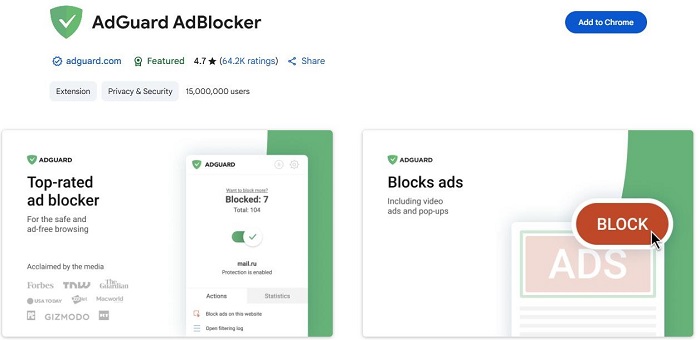 adguard adblocker chrome extension