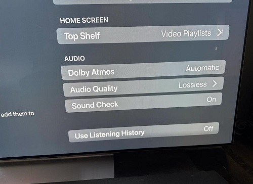 adjust apple tv audio settings