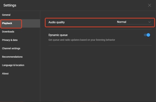 adjust music audio quality