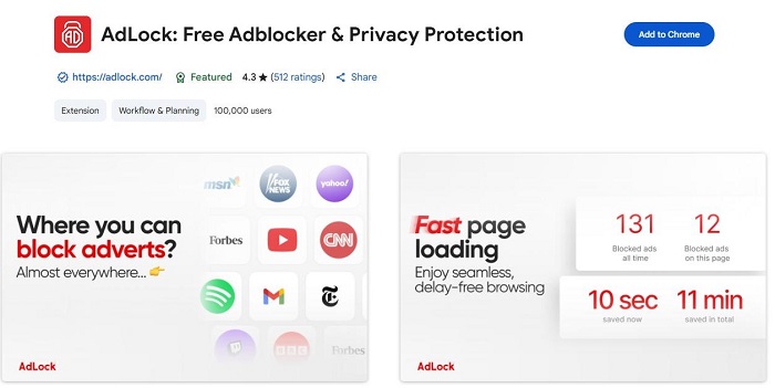 adlock chrome extension