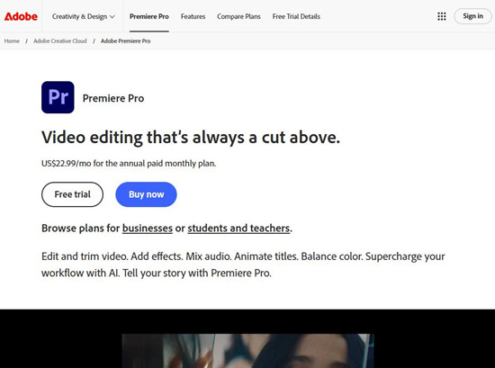 adobe premiere pro web
