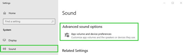 advanced sound options