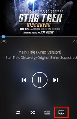 airplay button on amazon music for mobile
