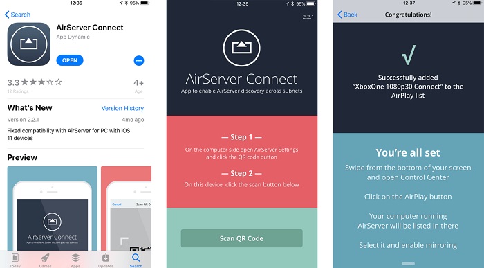 set airserver on iphone