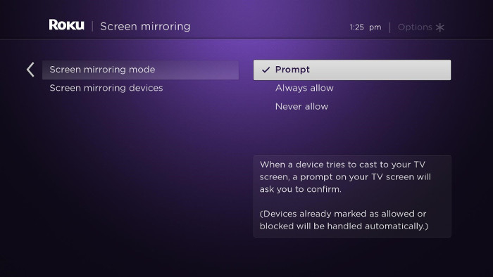 allow mirror roku