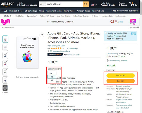amazon buy apple gift card