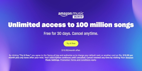 amazon music 30 day free trial 2023