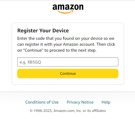 amazon music activation code for apple tv