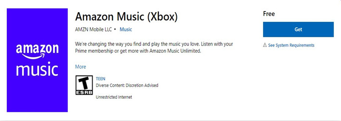 Amazon Music app introudction on Xbox One