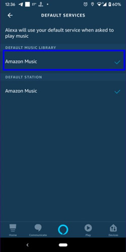 Set Amazon Music as Default Music Provider