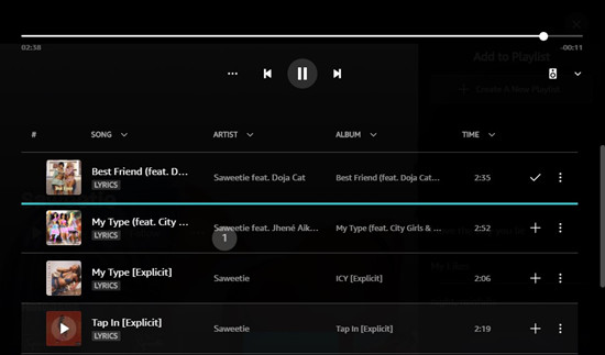 amazon music desktop change song order queue