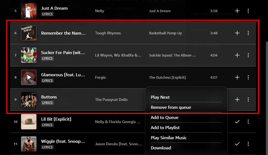 amazon music desktop remove multiiple from queue