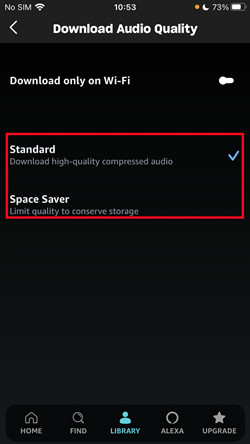 amazon music download audio quality ios