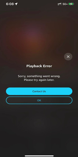 Amazon Music error message