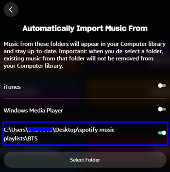 amazon music imported music location