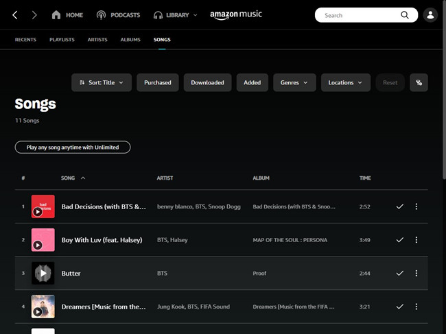 amazon music imported spotify playlist downloads
