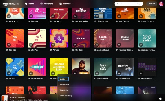 amazon music like dislike