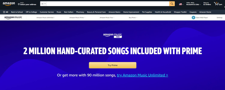 get Amazon Music Prime for free