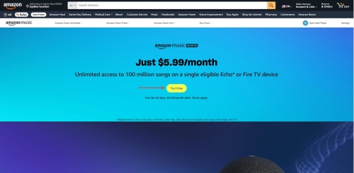 amazon music single device plan free trial