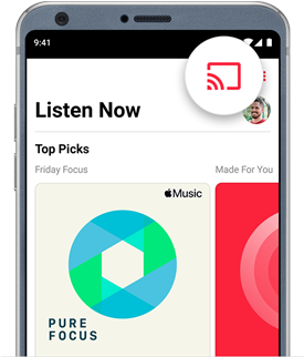 android apple music listen now chromecast cropped callout