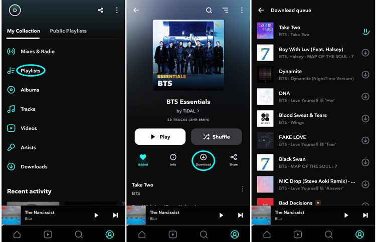 android download tidal playlist